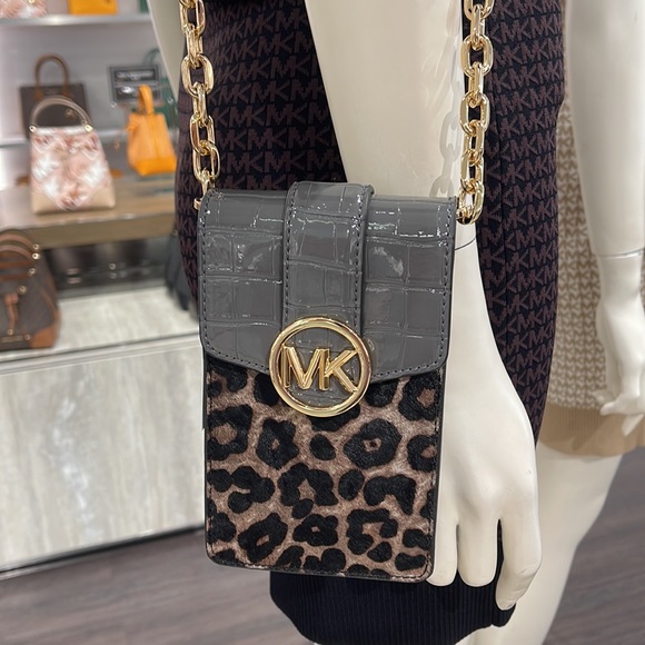 Michael Kors Carmen Small NS Phone XBODY HairCalf 
HTHR Gray Multi - Picture 2 of 16